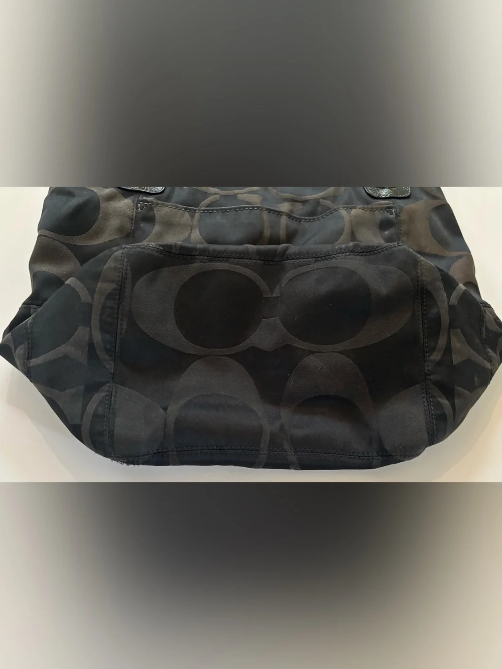 Coach Alex Signature sateen patent leather   women’s purse tote bag